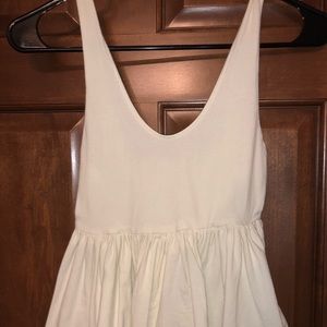 White Peplum Ruffled Top